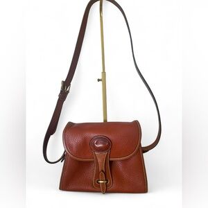 Dooney & Bourke Vintage Saddle Bag Brown Pebbled Leather Crossbody